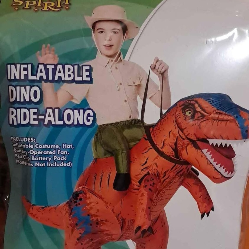 NWOT- Inflatable Dino Ride-Along Costume - Orange
